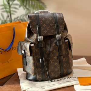 LV Louis Vuitton high quality soft leather large capacity backpack for men and women 32*39*12CM LB156