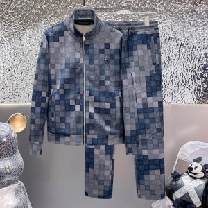 Louis Vuitton high quality Checked Blue Long tracksuits FZ282