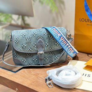 Louis Vuitton high quality Nano Speedy Monogram Denim Shoulder Bag 25*16cm LB128 