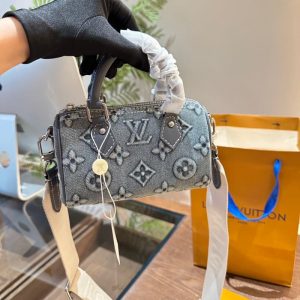Louis Vuitton high quality Nano Speedy Monogram Denim handbag 16cm LB127
