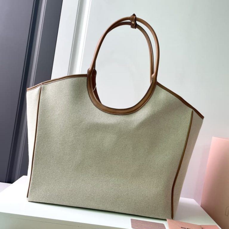 MiuiMiui Handbag Canvas Patchwork Leather Show Model Underarm Bag-2