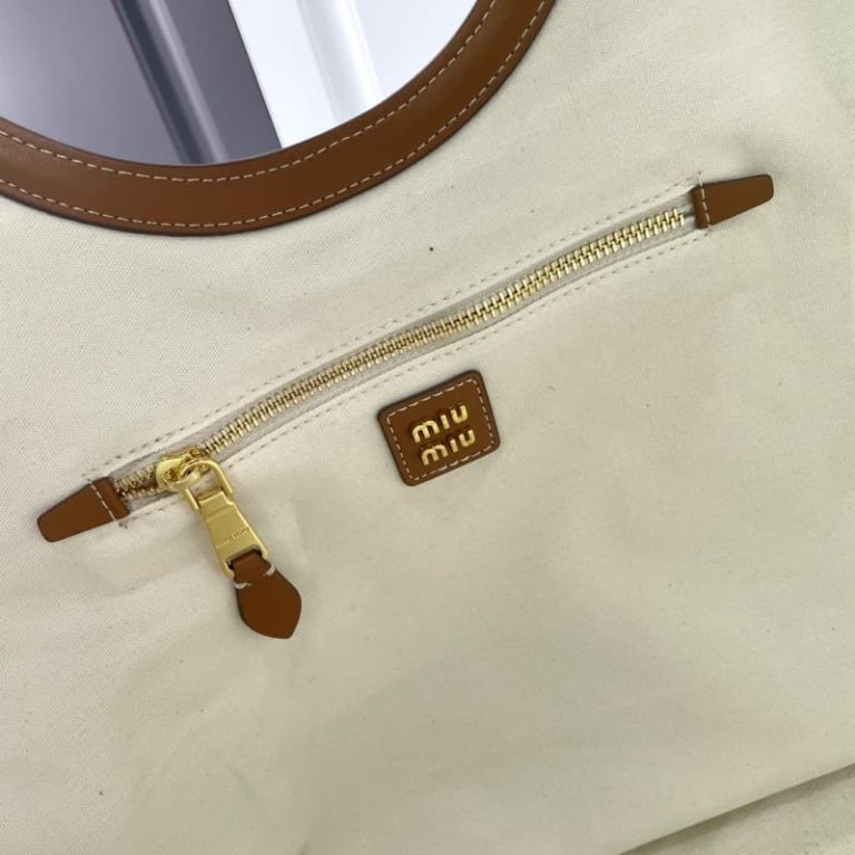 MiuiMiui Handbag Canvas Patchwork Leather Show Model Underarm Bag-5