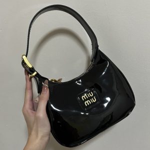 MiuiMiui Women Handbag Patent Leather Shoulder Bag Wallet Designer Women Bag Removable Chain LB230