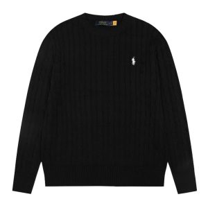 Ralph Lauren Classic Embroidered War Horse Logo Crew Neck Sweater Winter Long Sleeve Sweater Pullover FZ297