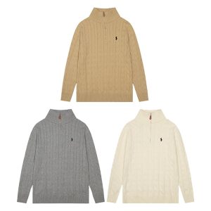 Ralph Lauren Classic Embroidered War Horse Logo Crew Neck Sweater Zipper Cardigan Jacket Winter Long Sleeve Sweater FZ298