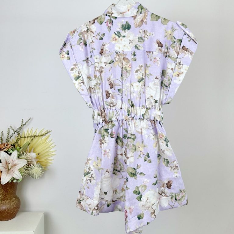 Zimmermann Acacia Floral Linen Pocket Romper-2