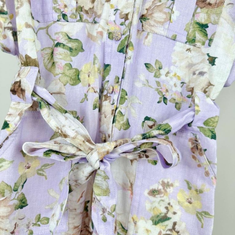 Zimmermann Acacia Floral Linen Pocket Romper-3
