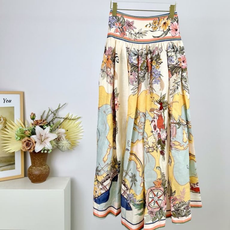 Zimmermann best qualityTallow Midi Skirt Tallow Relaxed Shirt suit-3