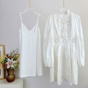 ZIMMERMANN Shell lace embroidered floral skirt suit Best Quality FZ016