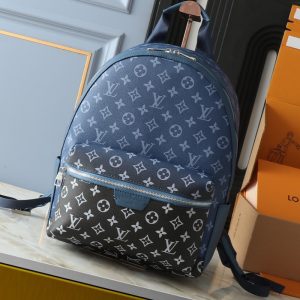 Louis Vuitton High Quality Men Leather Backpack Gradient Letter Printing Large Capacity 29x38x20cm LB078