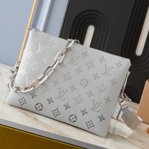 Louis Vuitton High Quality Men Sheepskin Monogram Embossed Logo Coussin Handbag Crossbody 26x20x12cm LB073