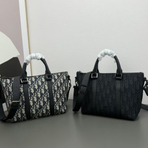 Dior High quality Men Weekender Handbag Full Logo Print Cross-body Large Capacity 31x18x12cm LB062