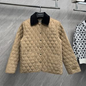 BURBERRY Best Quality light check classic cotton coat Long sleeve quilted lined plaid coat FZ310