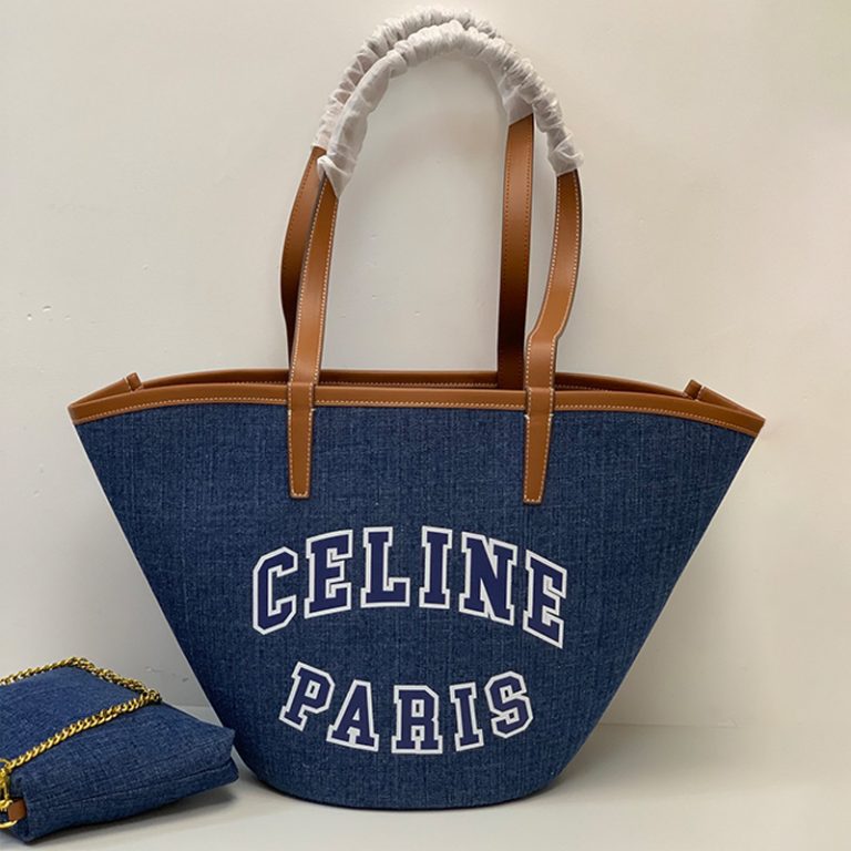 CELINE Women handbag leather crossbody bag fan shaped shopping bag-4