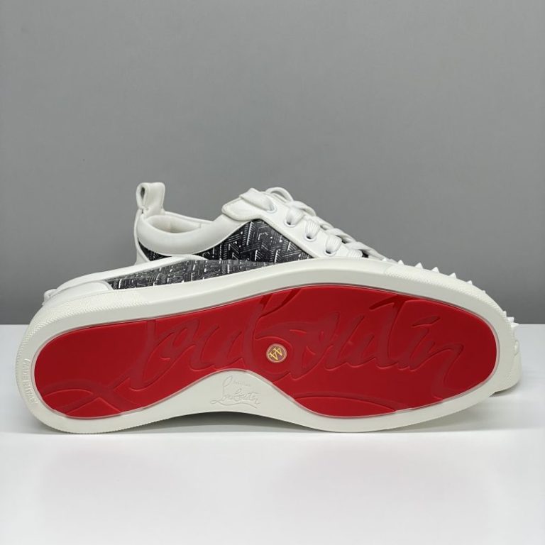 Christian Louboutin White Rivet Casual Shoes Leather Men Women SH115 (5)