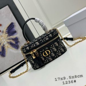 Dior High Quality 30 Montaigne Mini Vanity Jacquard 17x9.5x8cm LB287