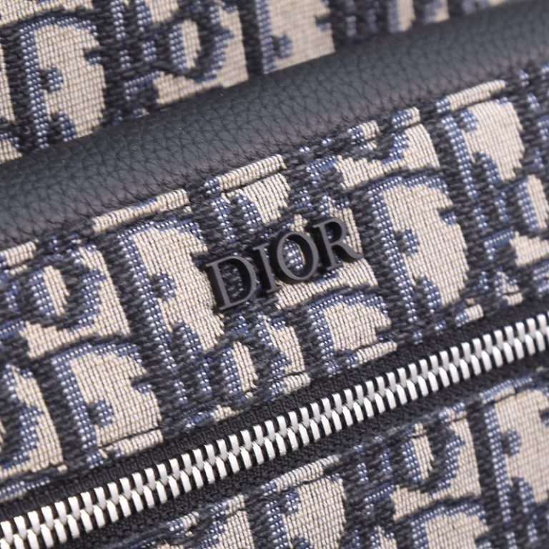 Dior Best Quality Men Backpack Blue Black Print Large Capacity Wide Adjustable Shoulder Straps 30x42x15cm LB257 (Copy) (2)