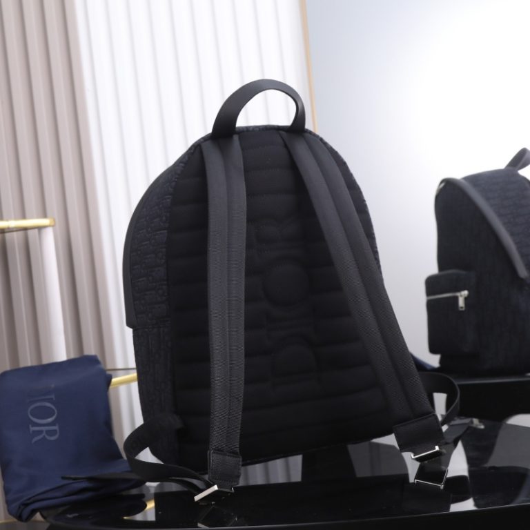 Dior Best Quality Men Backpack Blue Black Print Large Capacity Wide Adjustable Shoulder Straps 30x42x15cm LB258 (1)