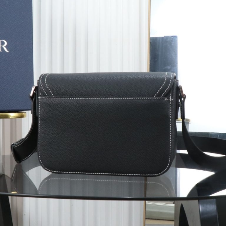 Dior Best Quality Men Black saddle bag grained cowhide crossbody adjustable shoulder strap 23x17x6cm LB259 (1)