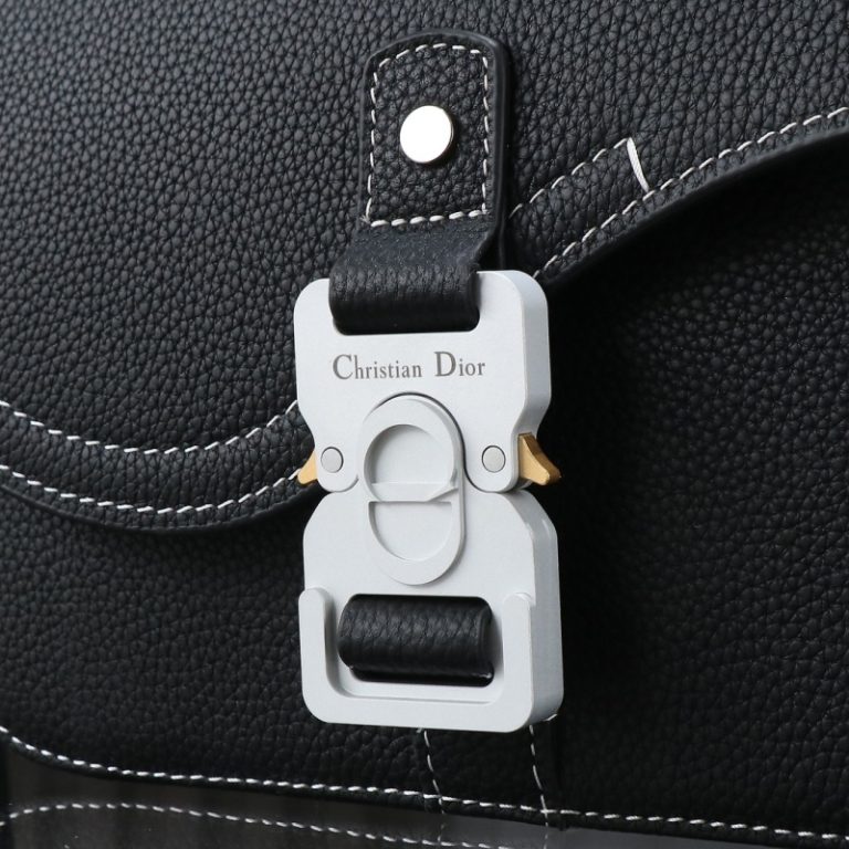 Dior Best Quality Men Black saddle bag grained cowhide crossbody adjustable shoulder strap 23x17x6cm LB259 (2)