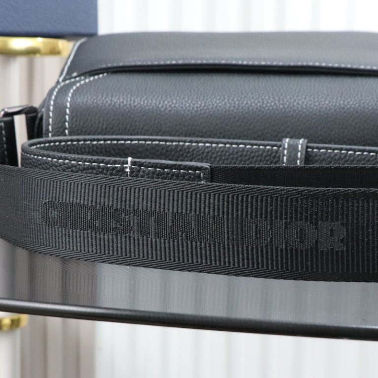 Dior Best Quality Men Black saddle bag grained cowhide crossbody adjustable shoulder strap 23x17x6cm LB259 (3)