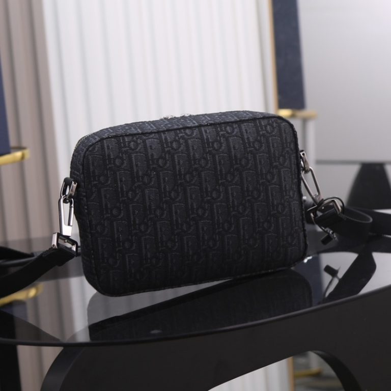 Dior Best Quality Men Safari Messenger Bag Black Lettering CHRISTIAN DIOR Shoulder Strap 22x15x6cm LB256 (2)