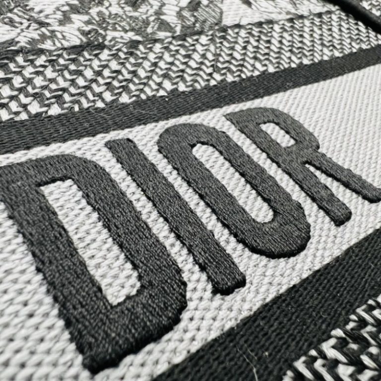 Dior Best Quality Women Thick Thread Embroidery Tote Bag Large Capacity Handbag 36x27x16cm LB261 (3)