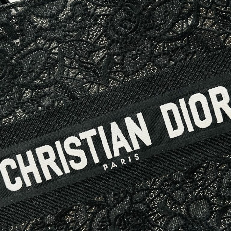 Dior Best Quality Women Thick Thread Embroidery Tote Bag Large Capacity Handbag 36x27x16cm LB261 (8)