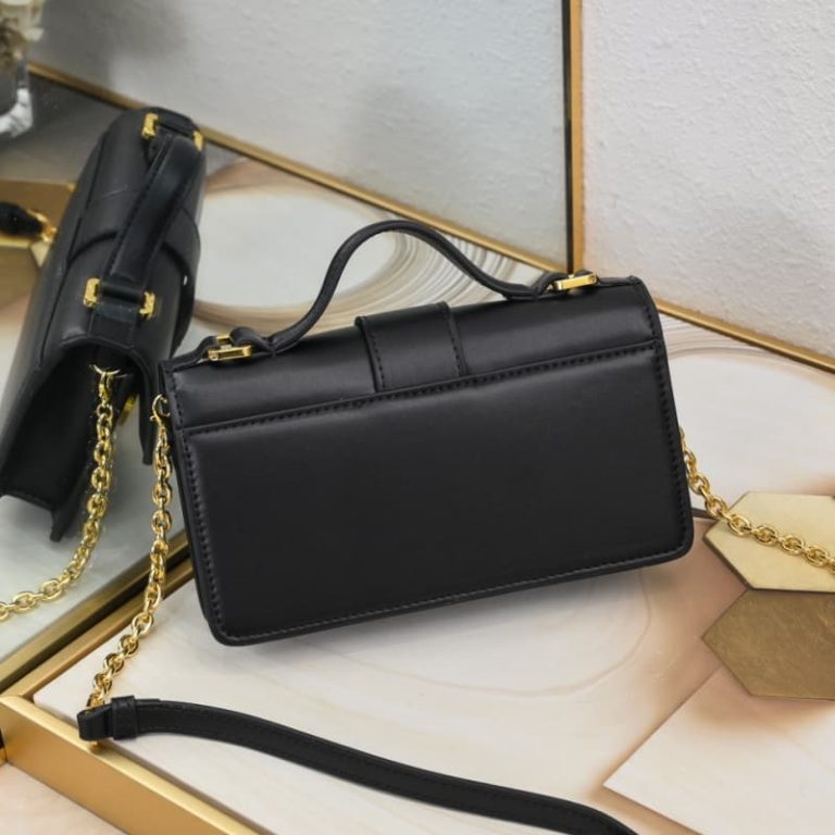 Dior High Quality Flap Design WomenWallet Shoulder Bag Crossbody Bag Carefully crafted in black smooth cowhide leather-8