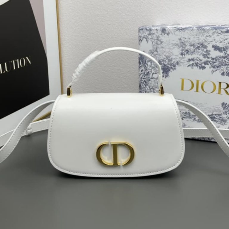 Dior High Quality Flap Metal Logo Design Women Wallet Shoulder Bag Crossbody Black White Almond-1
