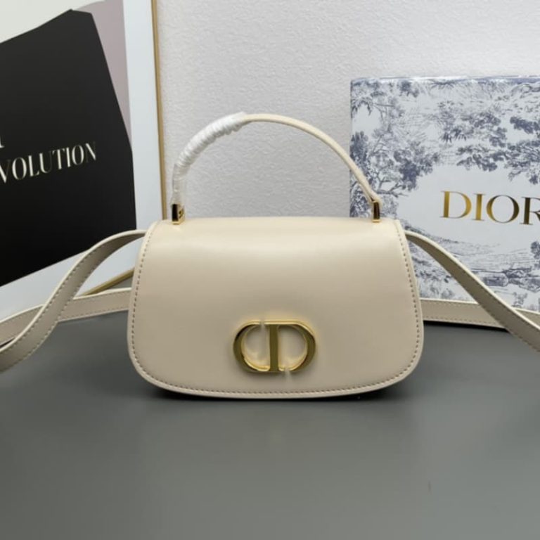 Dior High Quality Flap Metal Logo Design Women Wallet Shoulder Bag Crossbody Black White Almond-3