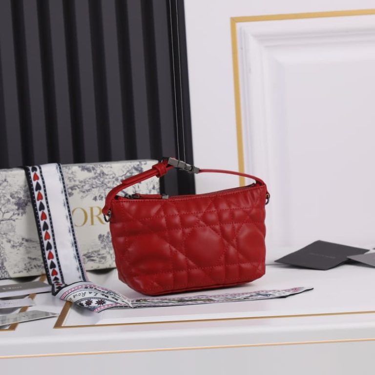 Dior High Quality Women Wallet Handbag Tote Shoulder Bag Rattan Check Seizure Line-2