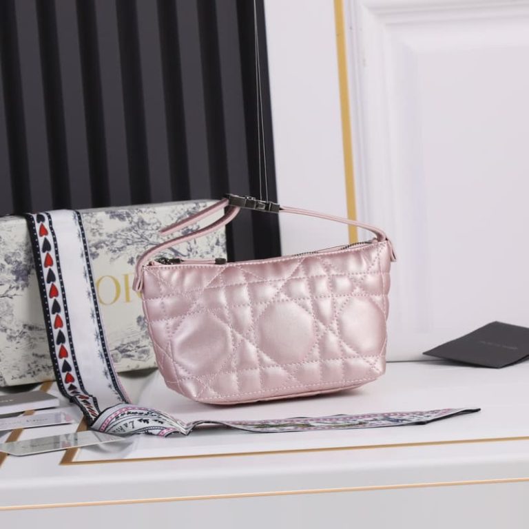 Dior High Quality Women Wallet Handbag Tote Shoulder Bag Rattan Check Seizure Line-4