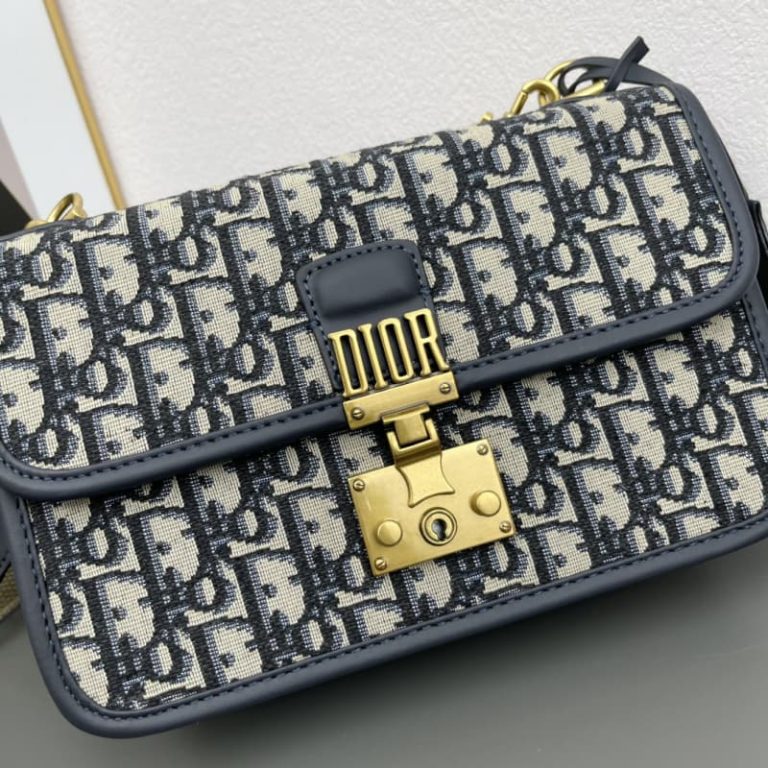 Dior High Quality WomenLeather Handbag Letter Twill Embroidered Canvas Classic Flap Design Crossbody 23CM-5