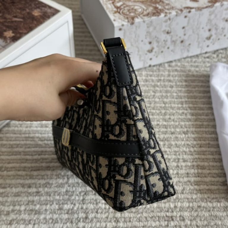 Dior High-quality Women Leather Shoulder Bag Wallet Handbag Tote Black Brown 2414CM-3