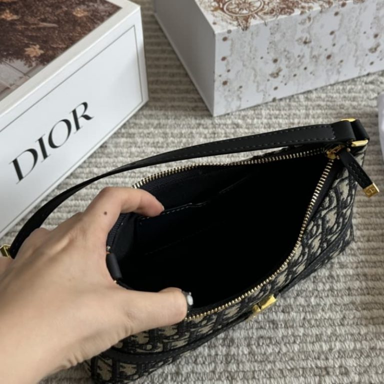 Dior High-quality Women Leather Shoulder Bag Wallet Handbag Tote Black Brown 2414CM-5