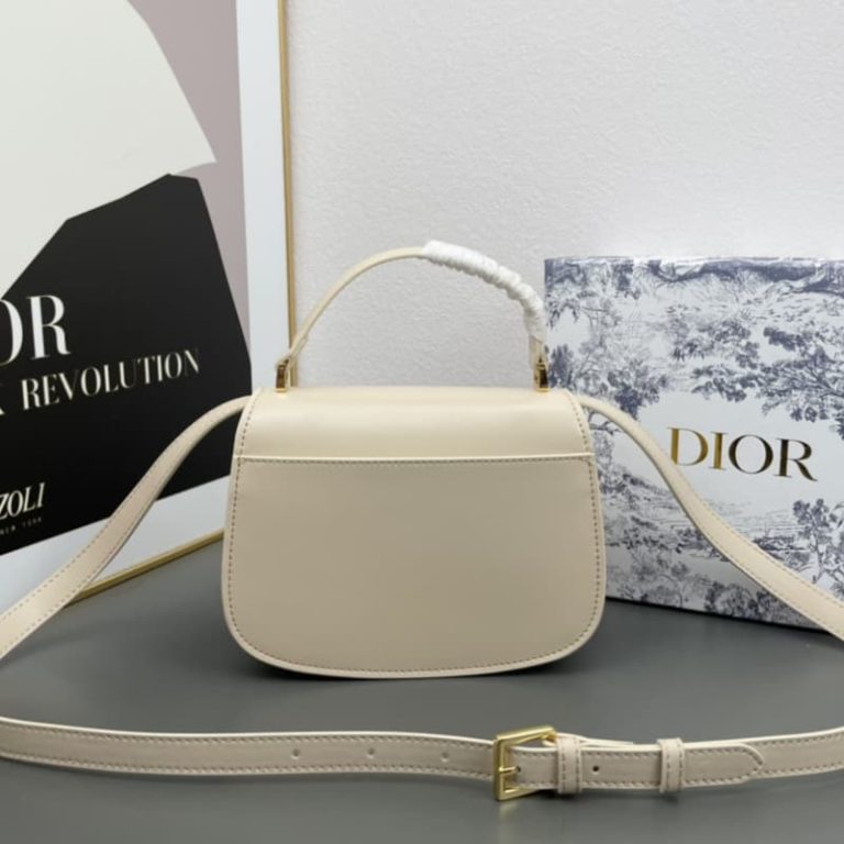 Dior High-quality Women Shoulder Bag Crossbody Bag Metal Plaque Magnetic Flap Design Black White Almond-4