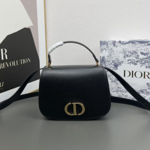 Dior High-quality Women Shoulder Bag Crossbody Bag Metal Plaque Magnetic Flap Design Black White Almond 19*12*8CM LB284