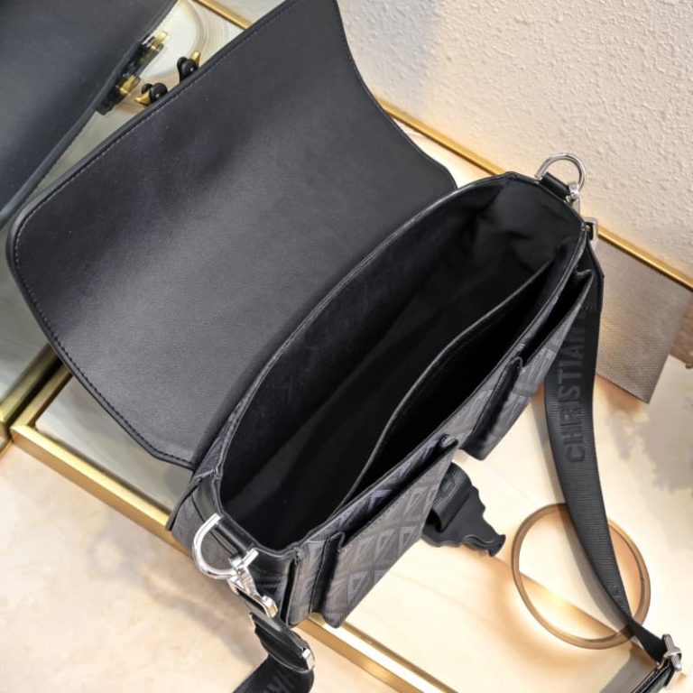 Dior High quality men new messenger bag Crossbody bag Front double pocket design-6