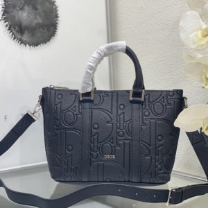 Dior high quality ladies fine handbag shoulder bag large capacity front metal overlay brass Dior logo 23*18.5*12CM LB339