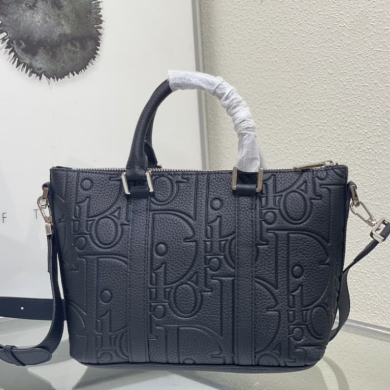 Dior high quality ladies fine handbag shoulder bag large capacity front metal overlay brass Dior logo-3
