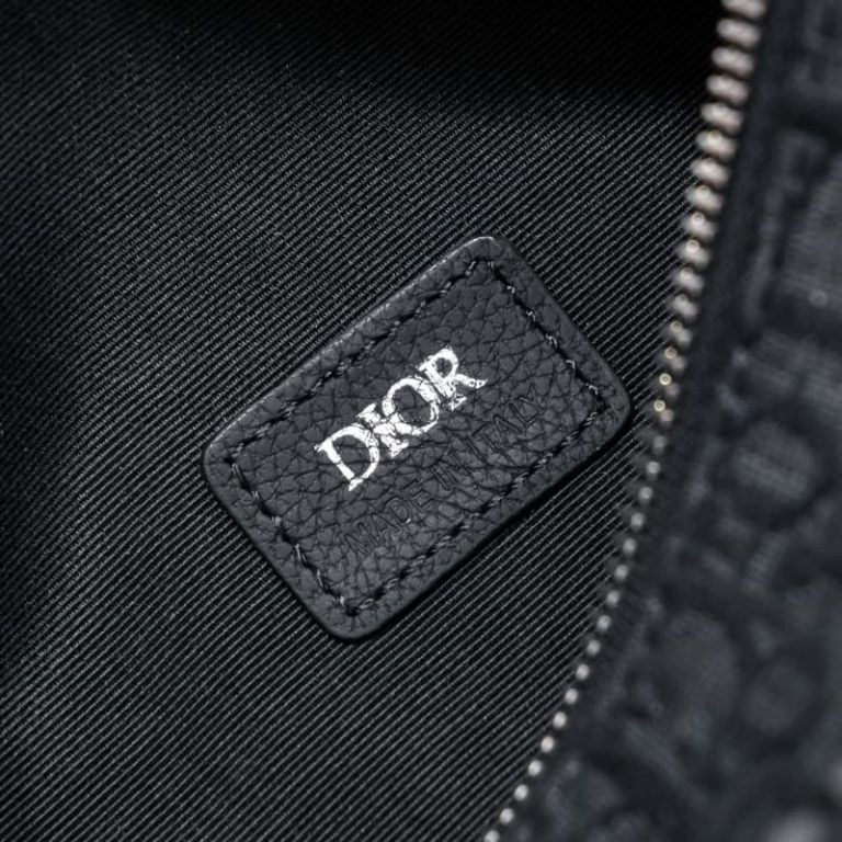 Dior high quality men fine printing canvas cylinder bag adjustable removable shoulder strap full logo logo embroidery-6