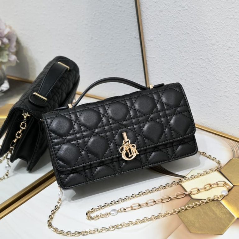 Dior high quality women handbag shoulder bag with rattan check pattern Flap design with D.I.O.R
