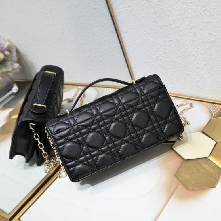 Dior high quality women handbag shoulder bag with rattan check pattern Flap design with D.I.O.R