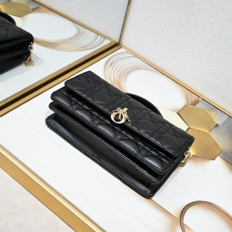 Dior high quality women handbag shoulder bag with rattan check pattern Flap design with D.I.O.R
