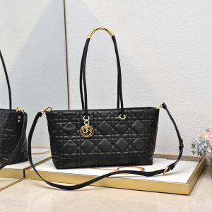 Dior high quality women handbags oversized rattan checkered stitching vintage finish metal decoration 37*22*12CM LB342