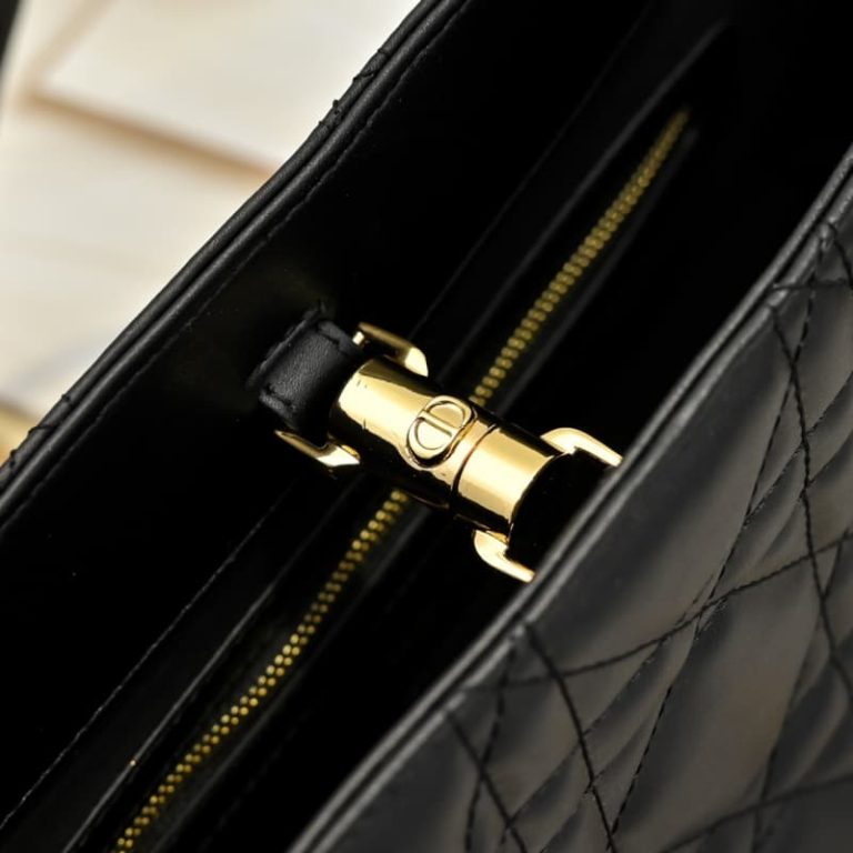 Dior high quality women handbags oversized rattan checkered stitching vintage finish metal decoration-7