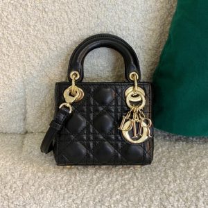 Dior high quality women mini small handbag metal logo pendant 12*10*5CM LB343