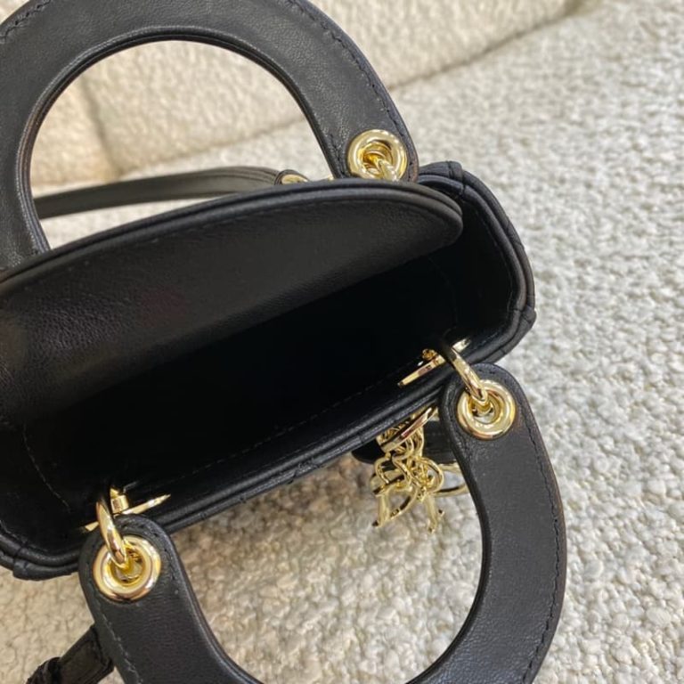 Dior high quality women mini small handbag metal logo pendant-9