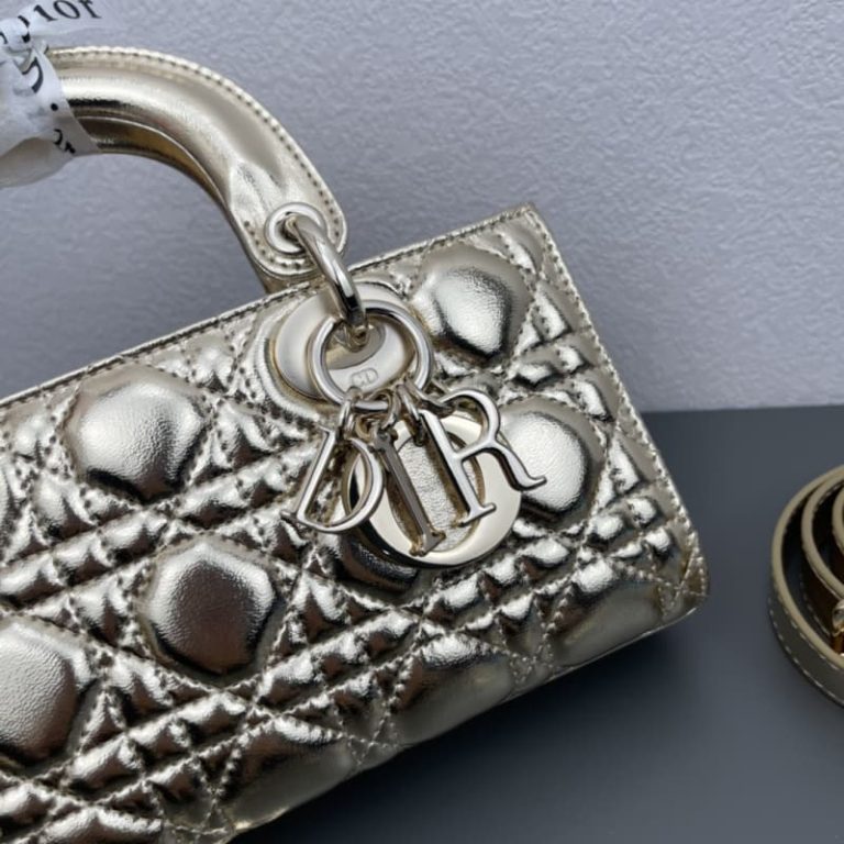 Dior high quality women wallet shoulder bag crossbody bag with two shoulder straps gold silver-6